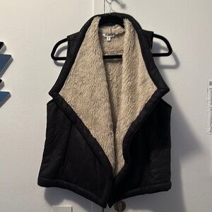 Lush Black Faux Shearling Vest